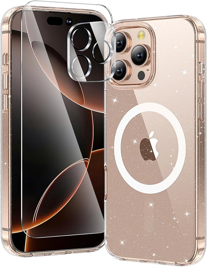 toushion 3 in 1 for iPhone 16 Pro Case Clear, Not Yellowing, Screen Protector*1