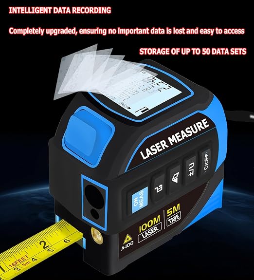 Tape Measure 4-in-1 Laser Digital Measuring Tape & 100m/328ft Laser Distance