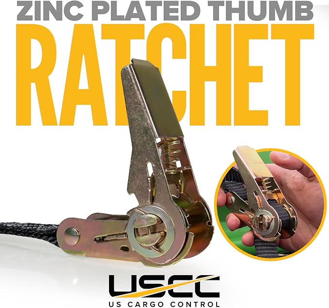 US Cargo Control Endless Ratchet Straps 1 Inch x 30 Foot (24-Pack), Hookless Ratchet Straps 30 FT, 1,500 LBS Break Strength, 1 Inch Tie Downs for Motorcycles, Bikes, Pallets, Kayaks, and Bundling