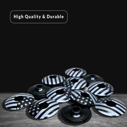 Dubbs Hardware MTB Headset Top Cap 1-1/8" Aluminum Bike Stem Cap – Custom Threadless Top Cap for Mountain Bikes, Road Bikes, Bicycle Headsets, and MTB Stem Caps - (Merica Black)