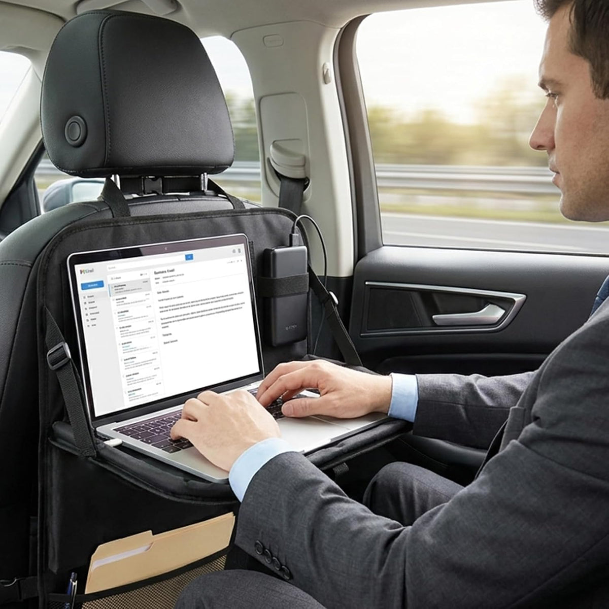 Car Backseat Organizer with Foldable Tray and Tablet Holder