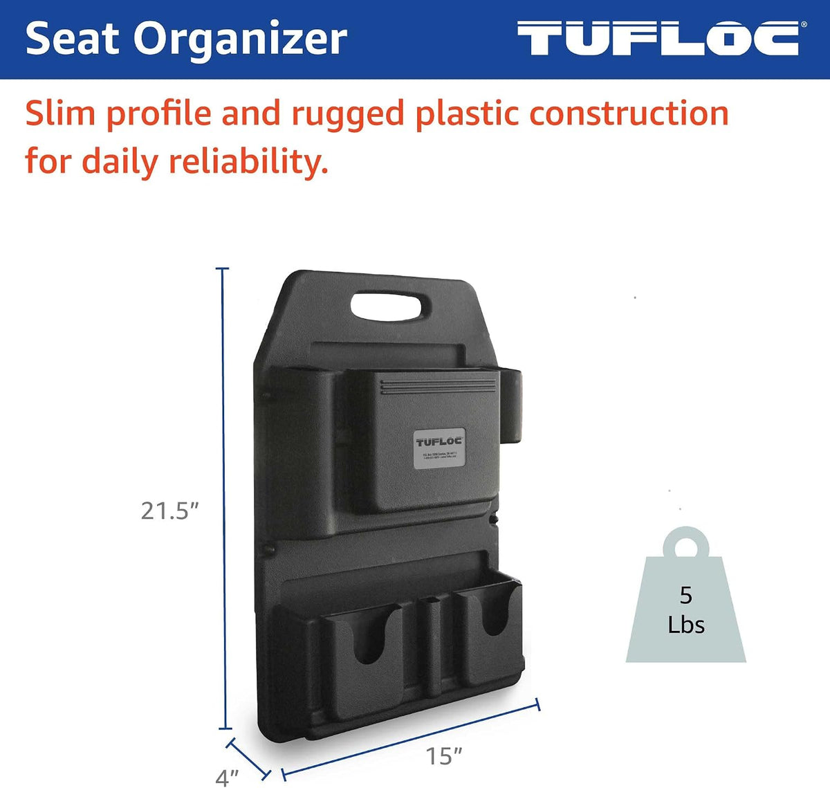 Front Seat Organizer for Police and Law Enforcement Vehicles - Keeps Gear Secure and Readily Accessible, Neater than a Patrol Bag, Low Profile, Stays Out of the Way, Adjusts to Any Passenger Seat