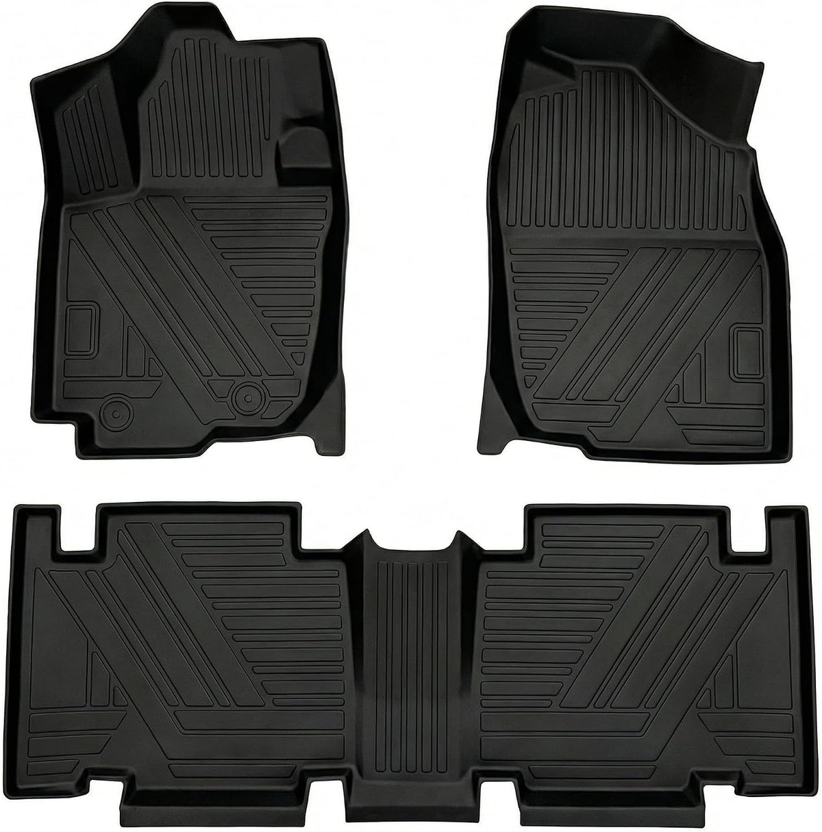 RAV4 Floor Mats Compatible with Toyota RAV-4 2007-2012，All Weather Protection Waterproof Durable Anti-Slip Odorless Custom-fit TPE Floor Liner Front and Rear Row Set