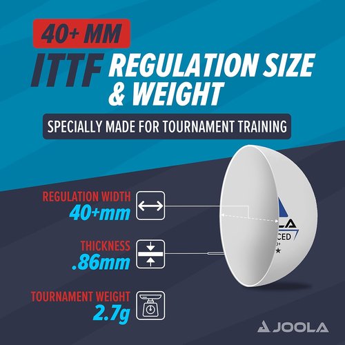 JOOLA 3 Star Table Tennis Balls - 40+mm Regulation Ping Pong Balls in 12, 60, or 120 Pack | Ideal for Competition & Recreation