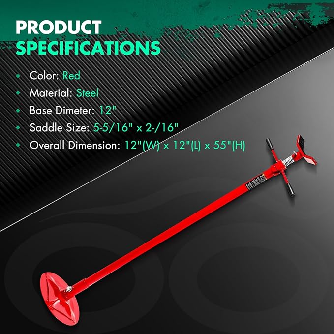 SCITOO Underhoist Support Stand Under Hoist Jack Stand Car Lift 0.5 Ton 1,000 lbs Capacity Supports Vehicle Spin Handle Self-Locking Threaded Screw Red