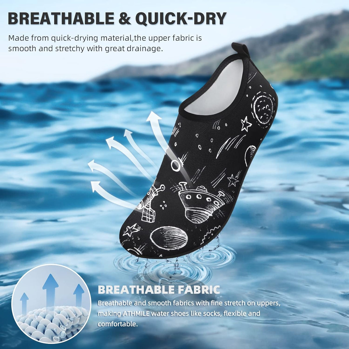 Skiennix Water Shoes - Quick-Dry Aqua Socks for Men & Women | Ideal for Beach, Pool, & Yoga