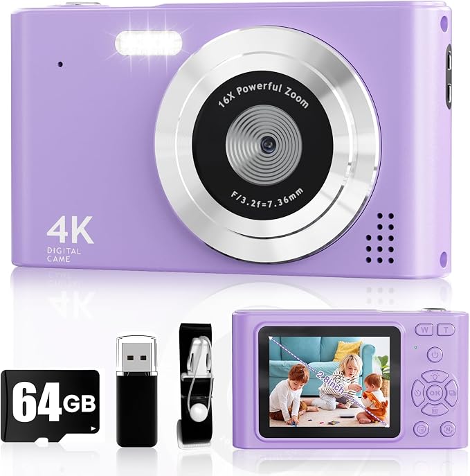 Digital Camera, 44MP Full HD 1080P Point and Shoot Camera