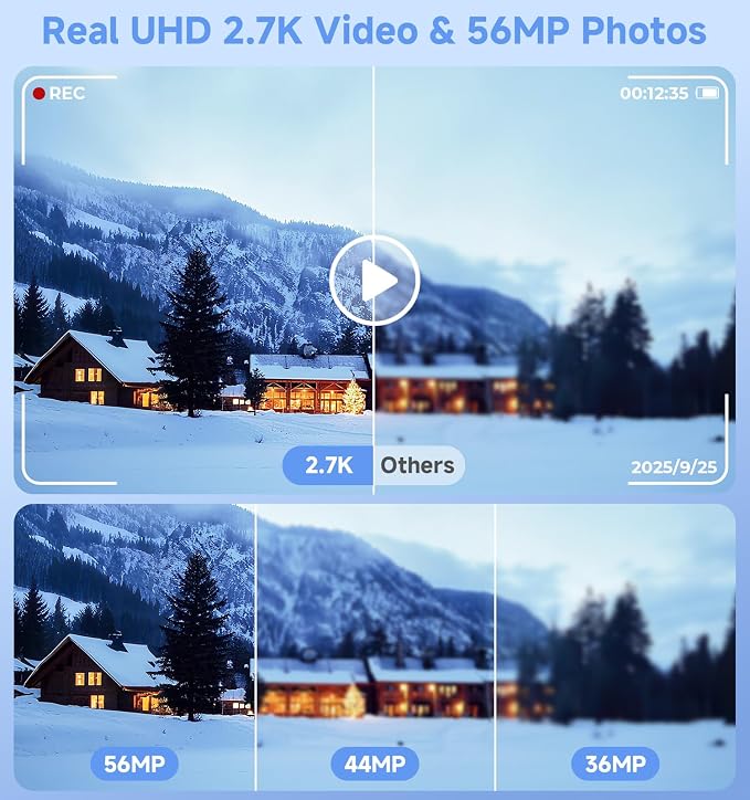 Digital Camera, 2026 Upgraded 56MP Camera