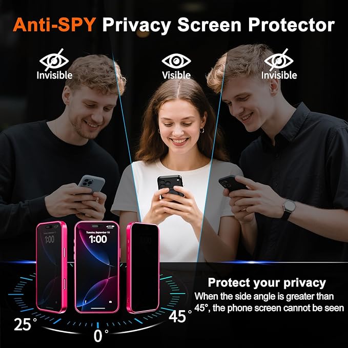 for iPhone 14 Plus Case with Privacy Screen Protector and Camera Protection