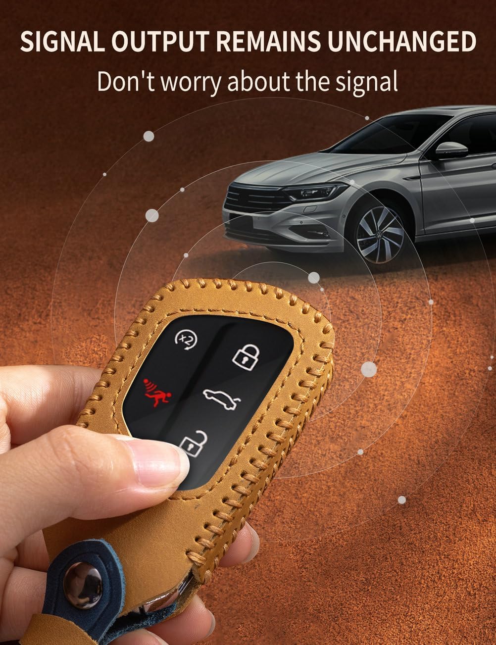 for Volkswagen Key Fob Cover Leather Car Key Case Keychain Fob Holder