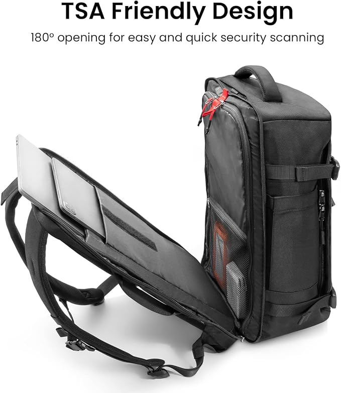 tomtoc Travel Backpack 40L, TSA Friendly Flight Approved Carry-on Luggage Hand