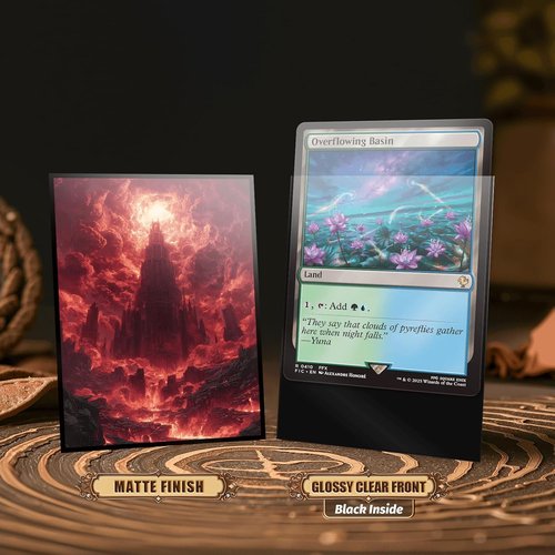 MTG Card Sleeves - Ultra Clear Front & Matte Finish Back - 100 Count Standard Size for Magic The Gathering