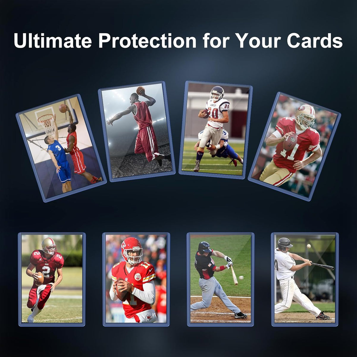 Skiennix 400 Card Sleeves & Top Loaders - Premium Hard Plastic Protectors for Sports & Game Cards (200 Top Loaders + 200 Sleeves)