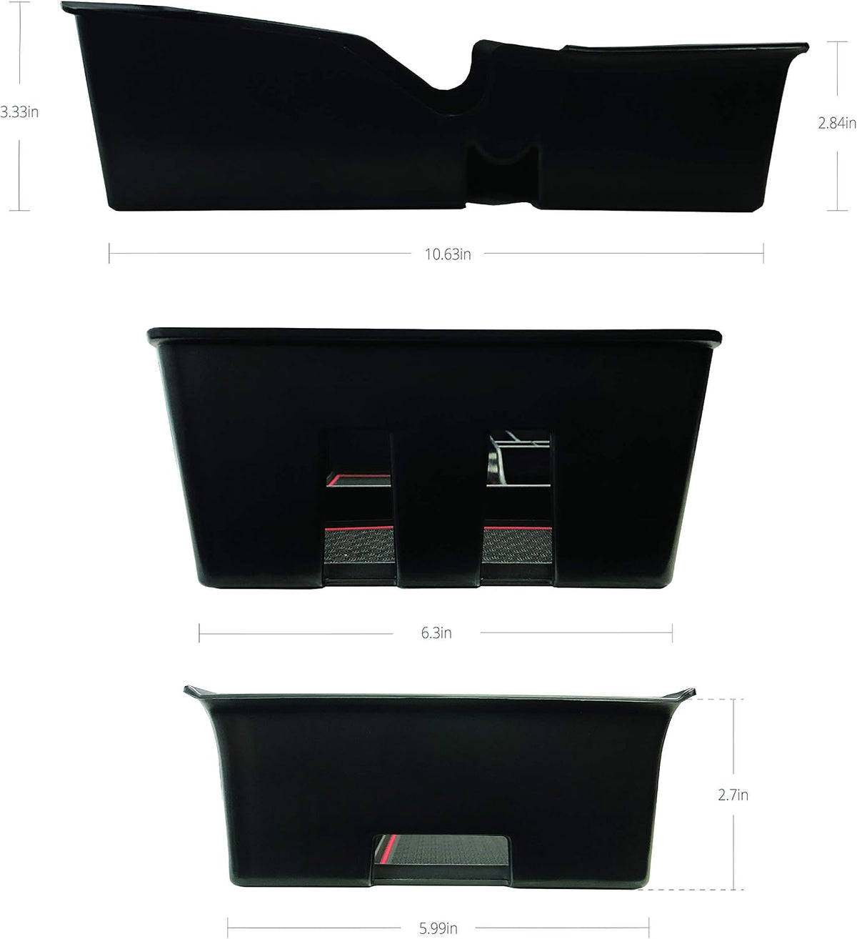 OzniumX Center Console Organizer Storage Box for 2018-2020 Tesla Model 3, Red, Custom Upgrade Interior Accessory with Coin and Sunglass Holder, Armrest Box Secondary Storage