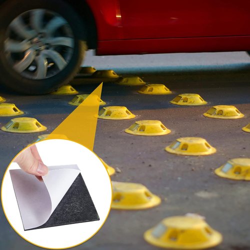 Gueevin 20 Pcs Adhesive Pads - Industrial Grade Glue for 4 Inch Road Reflector Markers | Durable Asphalt Tape