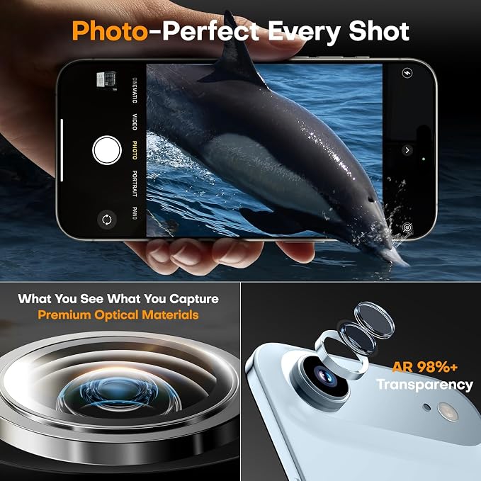 Camera Lens Protector for iPhone Air, Sapphire Glass Metal Individual Camera