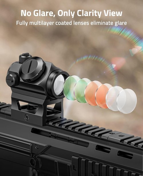 CVLIFE Red/Green Dot Sight - 1x20mm Waterproof & Shockproof Rifle Scope with Motion Awake Feature