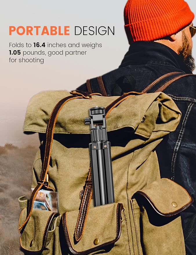 Pnitri 71'' Phone Tripod Stand, Extendable Reinforced Aluminum Phone Stand
