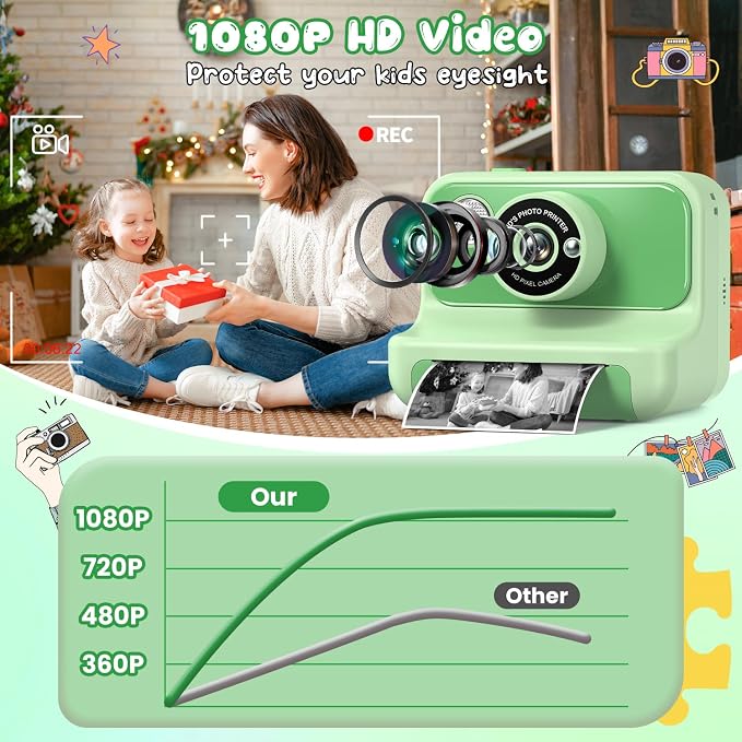Kids Camera Instant Print, Christmas Birthday Gifts