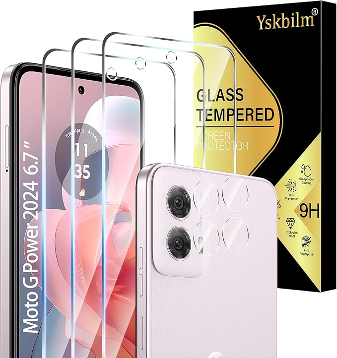 Designed for Motorola Moto G Power 5G 2024 Tempered Glass Screen Protector +