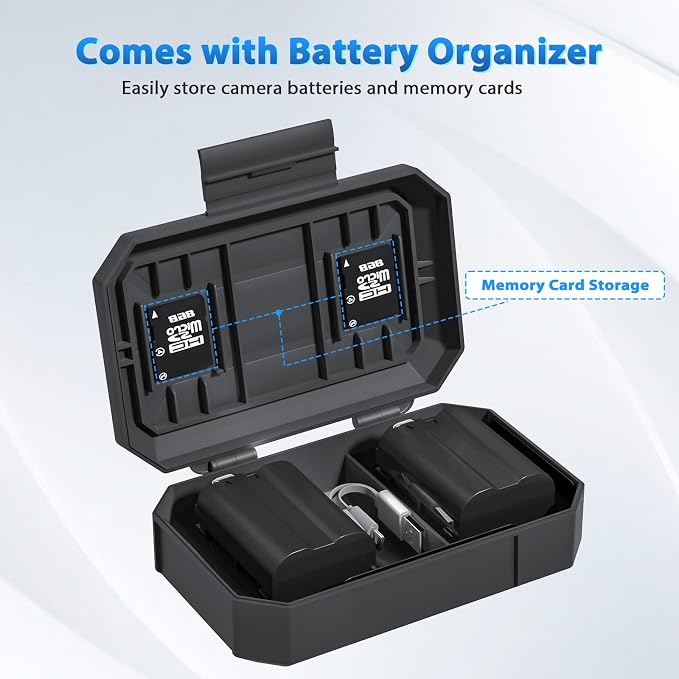 LP EN-EL15C Battery 2-Pack 2600mAh USB-C Fast Charging