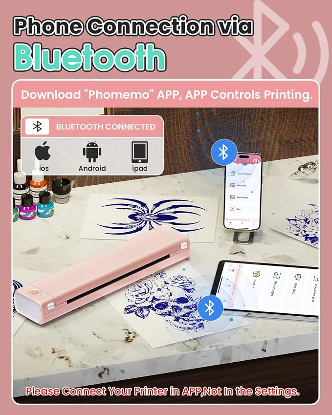 Phomemo Tattoo Stencil Printer, M08F Wireless Thermal Tattoo Printer
