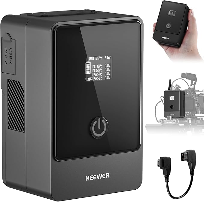 Neewer Mini V Mount Battery 6800mAh 99Wh, Two Way 100W USB C PD 3.0 Fast