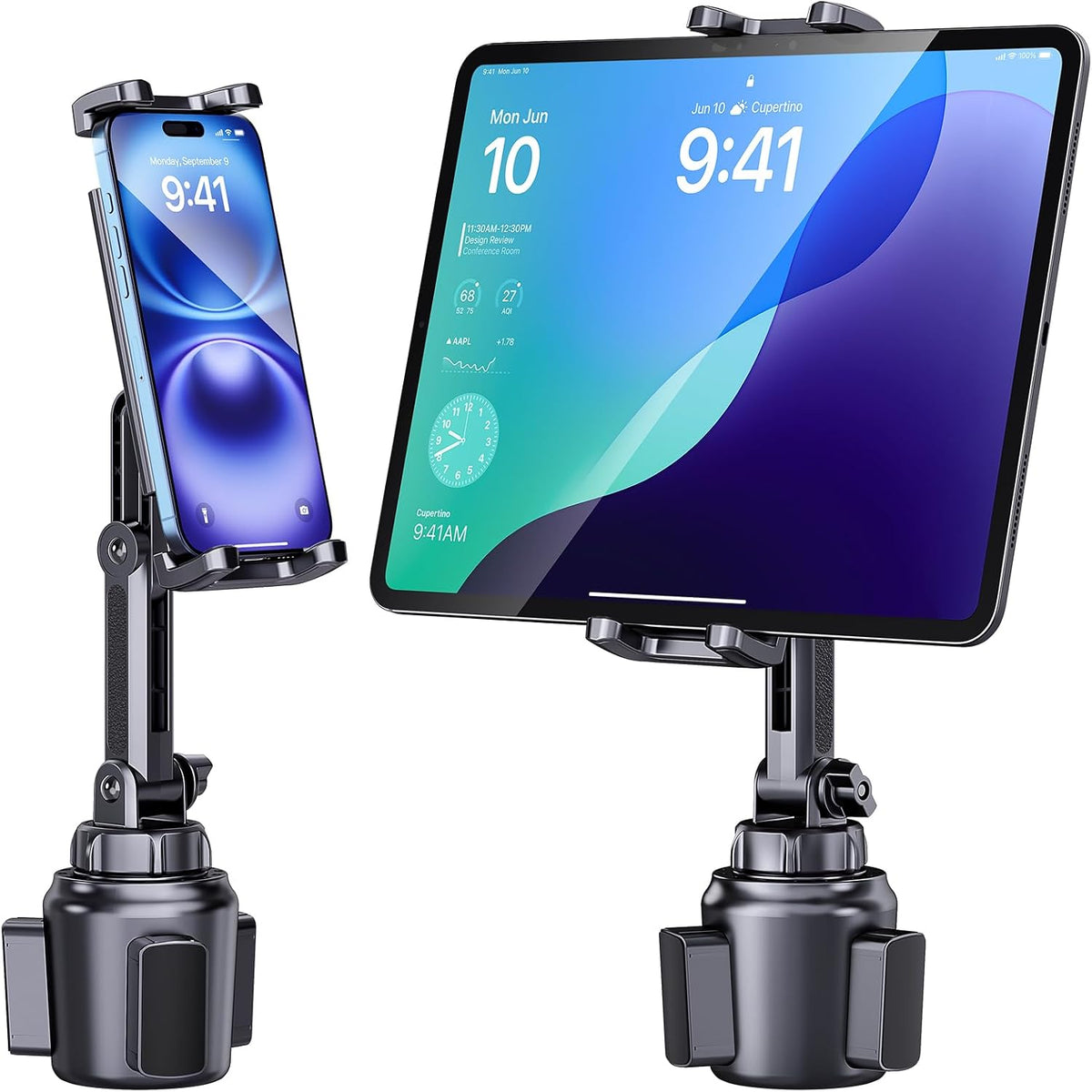 Cup Holder Phone Tablet Mount for Car,Truck,360° Rotatable & Adjustable Arm Compatible with iPad iPhone Samsung Tab Kindle Fire HD Smartphones and Other 4.7-10" Devices