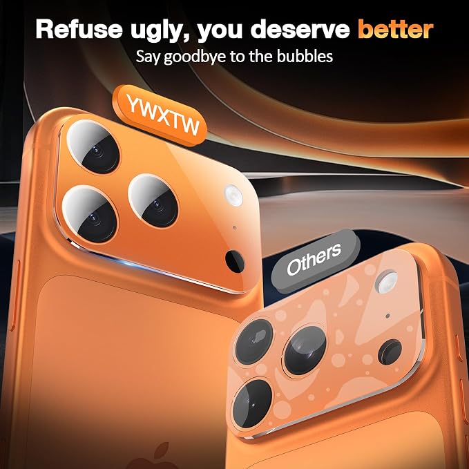 YWXTW [0 Bubbles for iPhone 17 Pro Camera Lens Protector, Full Coverage