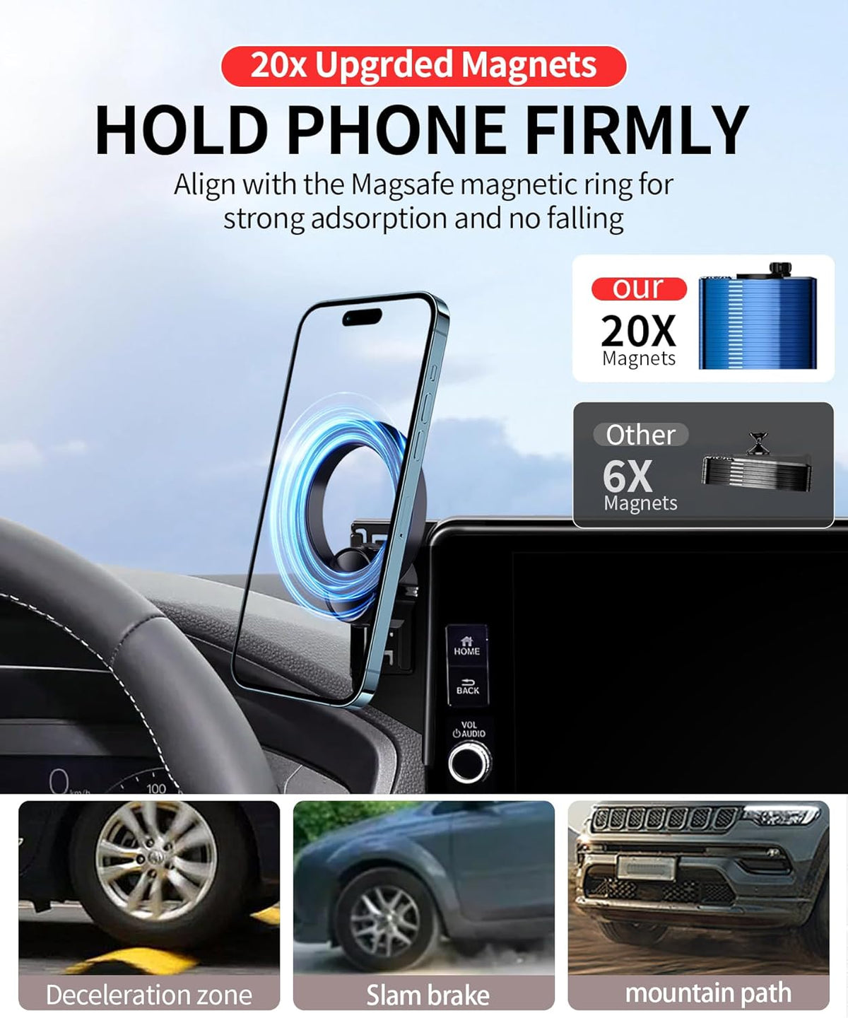 Car Phone Holder for Honda CR-V/HR-V/CRV 2023-2026 Accessories, 7/9" Screen