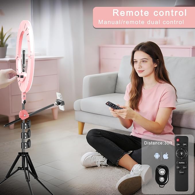 55W18 45cm Ring Light Kit 6700K Dimmable LEDRinglightTripod Stand Dual Phone