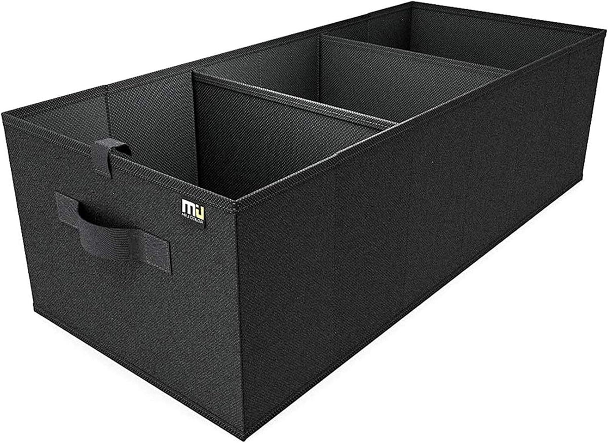 MIU COLOR Trunk Organizer for SUV, Car Organizer, Collapsible Trunk Organizer for Car, Non-Slip Storage Organizer for Sedans, Van, Jeep, Grocery, Large 4 Compartments, Black Grid 32"×13"×12"