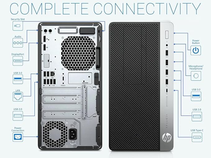 HP ProDesk 600G4 Tower Desktop Computer | Intel i7-8700 (3.4) | 8GB DDR4 RAM | 500GB SSD Solid State | Wi-Fi 5G + Bluetooth | Windows 11 Professional | Home or Office PC (Renewed)