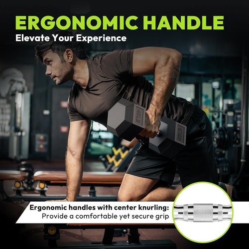 HANDBODE Hex Dumbbells Set - Rubber Encased 45-480 lb Hand Weights for Home Gym & Strength Training