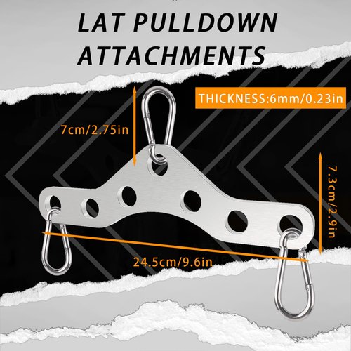 J Bryant Stainless Steel Double to Single Pulley Adaptor Plate for Cable Machine – Fitness Dual Pulley Connector with 3 Carabiners for LAT Pulldown, Triceps Pushdown, Home Gym Exercise Equipment