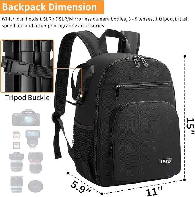 Camera Backpack for Photographers, DSLR Camera Bag, Professional Photography
