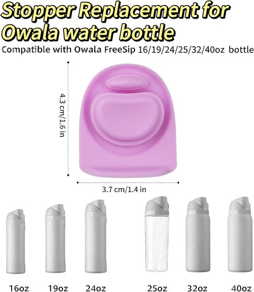 Joshey Rubber Seal Replacement Stoppers - 4 Pack Compatible with Owala Freesip Bottles | Multi-Color Silicone Gaskets