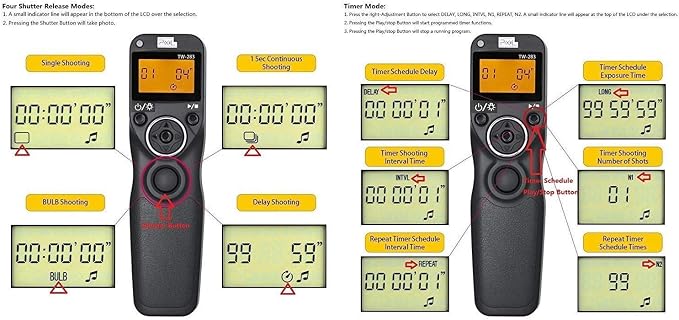 Pixel Timer Shutter Release Remote Control TW283-DC2 Remote Release