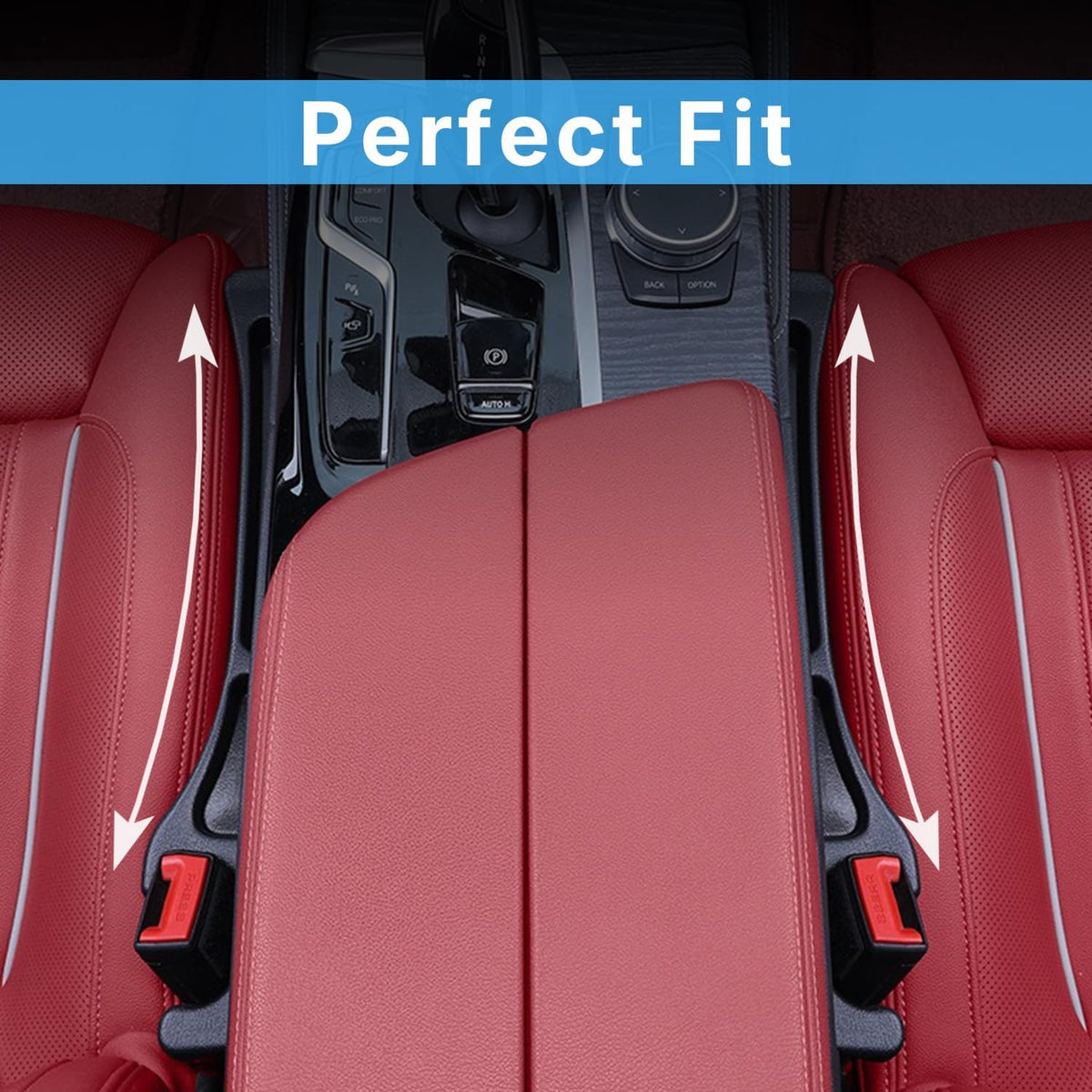 Roseye Car Seat Gap Filler 2-Pack - Universal Seat Gap Organizer to Stop Items Falling Between Seats, Car Essentials Accessories with Phone Holder