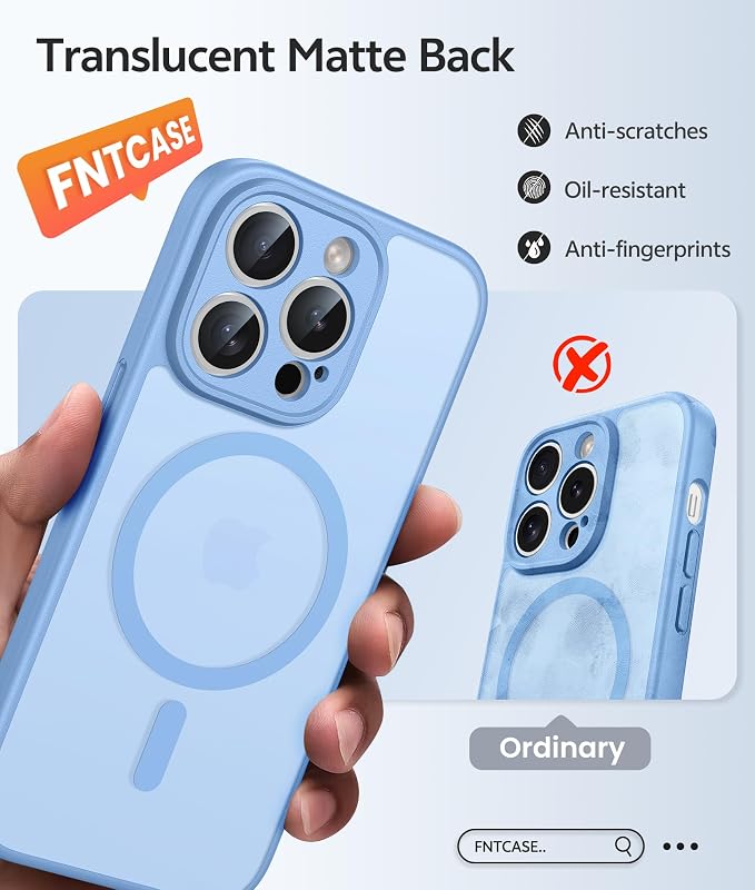 FNTCASE for iPhone 14 Pro Case: Translucent Matte Cases