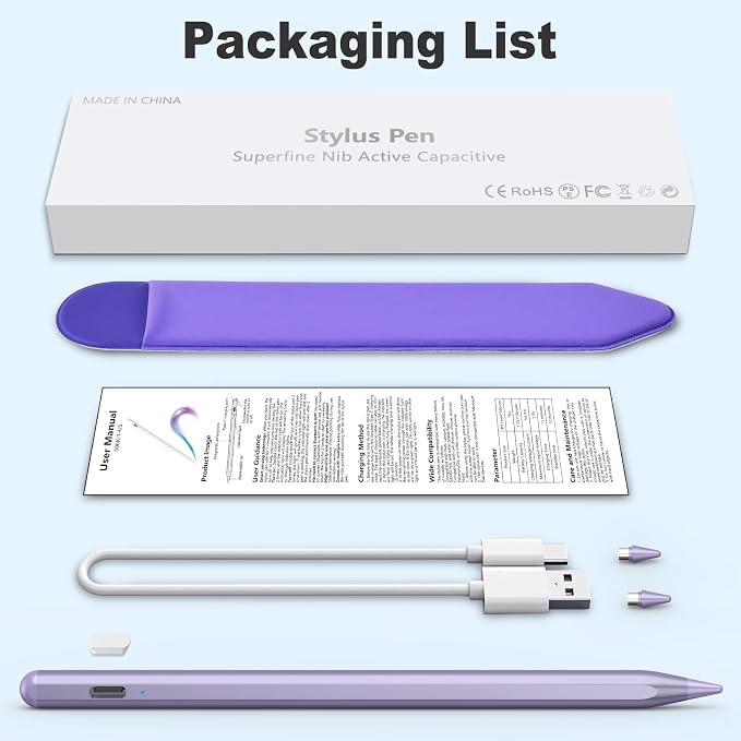 Stylus Pen for iOS&Android Touch Screens, Active Pencil for Samsung, Smart