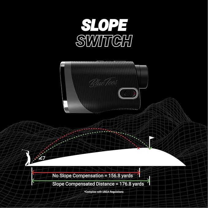 Blue Tees Golf Series 3 Max+ Golf Rangefinder with Slope Switch, 1000 Yards Range Finder, 6X Magnification Laser Rangefinder, Slope Measurement, Magnetic Strip, Flag Pole Locking with Pulse Vibration