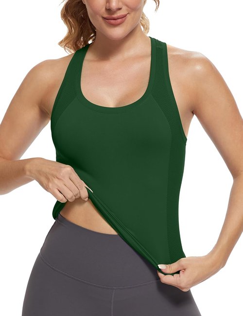 MathCat Racerback Workout Tank Tops for Women - Seamless Muscle Design | Sizes XS-L
