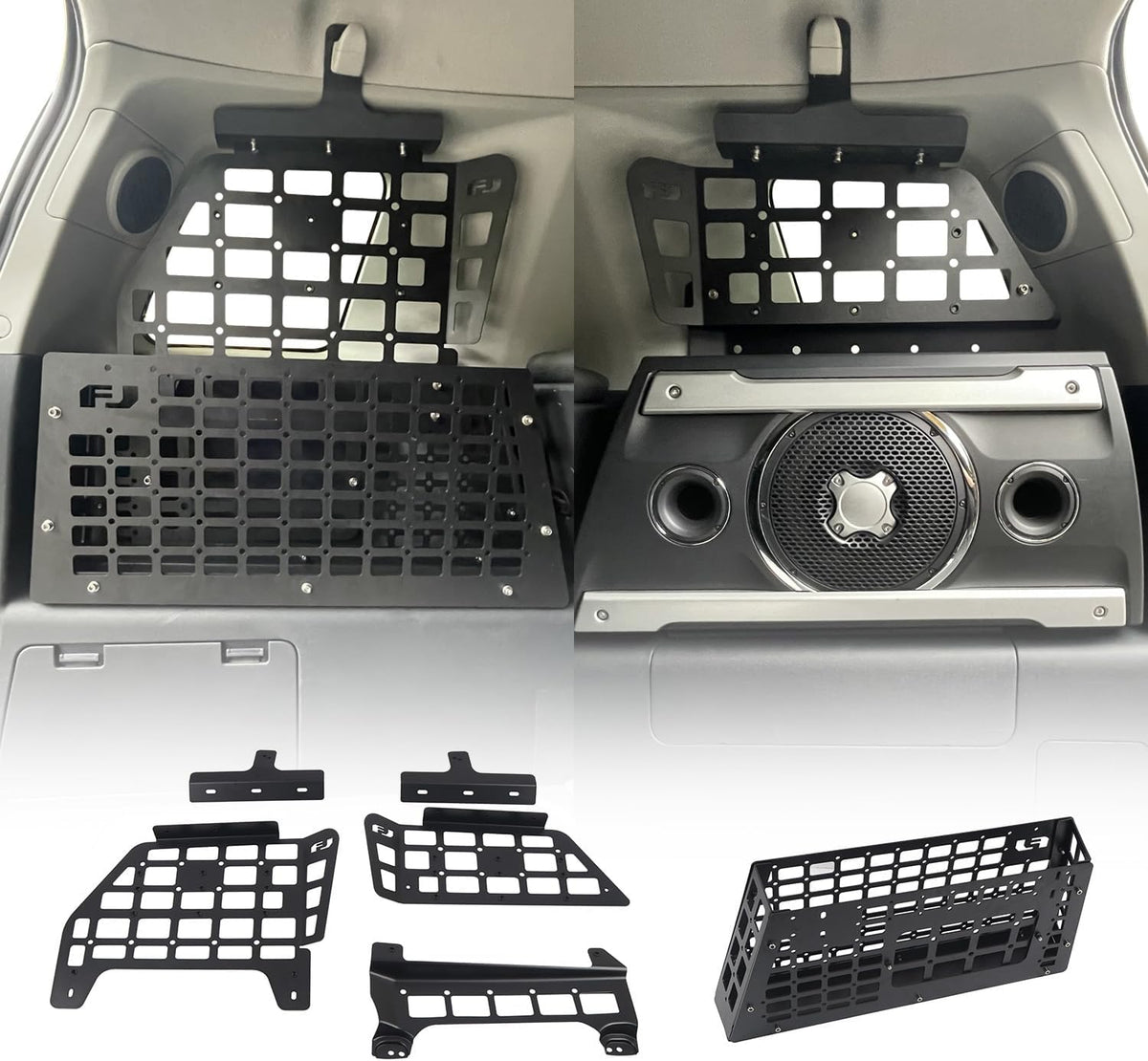 HIGH FLYING Toyota FJ Cruiser (XJ10) 2007-2022 Modular System MOLLE Panels Trunk Shelf Organizer Interior Luggage Carrier Rack Storage Cargo Shelf Basket Holder