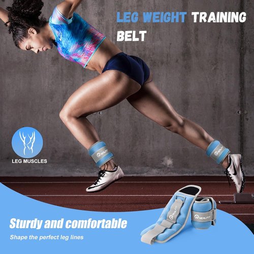 NEALFIT Ankle Weights - Adjustable Leg & Arm Weights for Running, Gymnastics, Fitness | Unisex