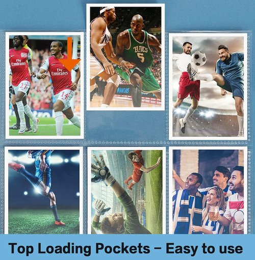 Herkka Trading Card Sleeve Pages - 100 Pack 9 Pocket Album Pages for 3 Ring Binders