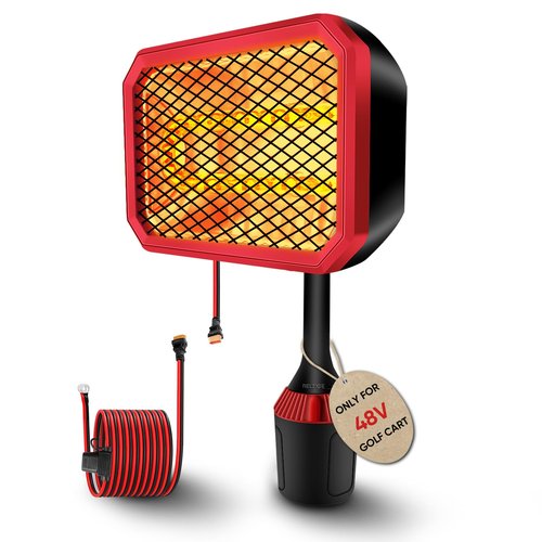 Gociean 48V Electric Golf Cart Heater (2nd Gen) with 360 Degree Adjustable Angle, Battery Powered Golf Cart Heater, 400W Silent Carbon Fiber Heating for 48V Club Car/Yamaha/EZGO Golf Cart