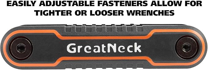 GreatNeck 74208 9 Piece Folding SAE Hex Key Set, Allen Key Set, Labeled Wrench Sizes, Easily Adjustable Fasteners, Color-Coded Body for Easy Identification