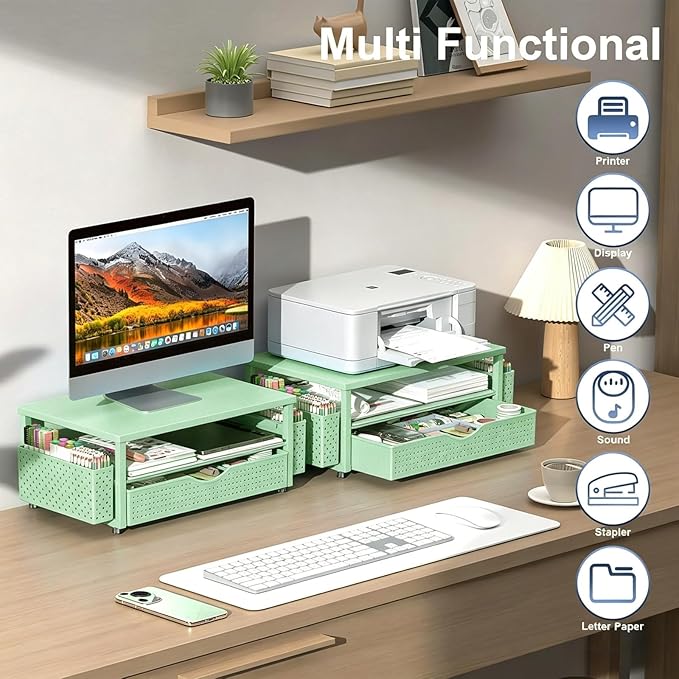 Spacrea Desk Organizer and Accessories, Computer Monitor Stand Riser