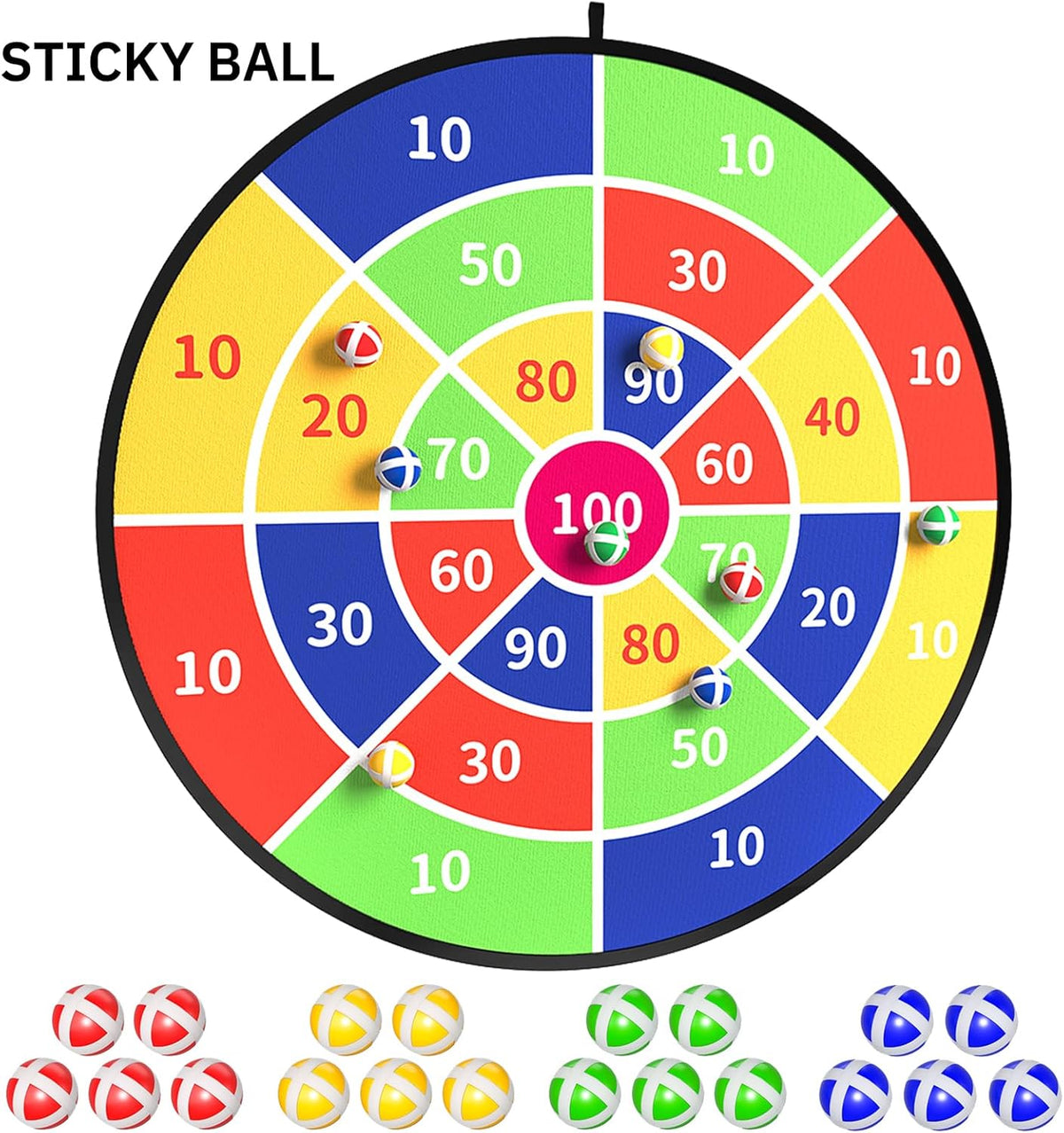 TEMI 29" Large Dart Board - Fun Indoor & Outdoor Game with 20 Balls | Perfect Birthday Gift for Kids Ages 3-12